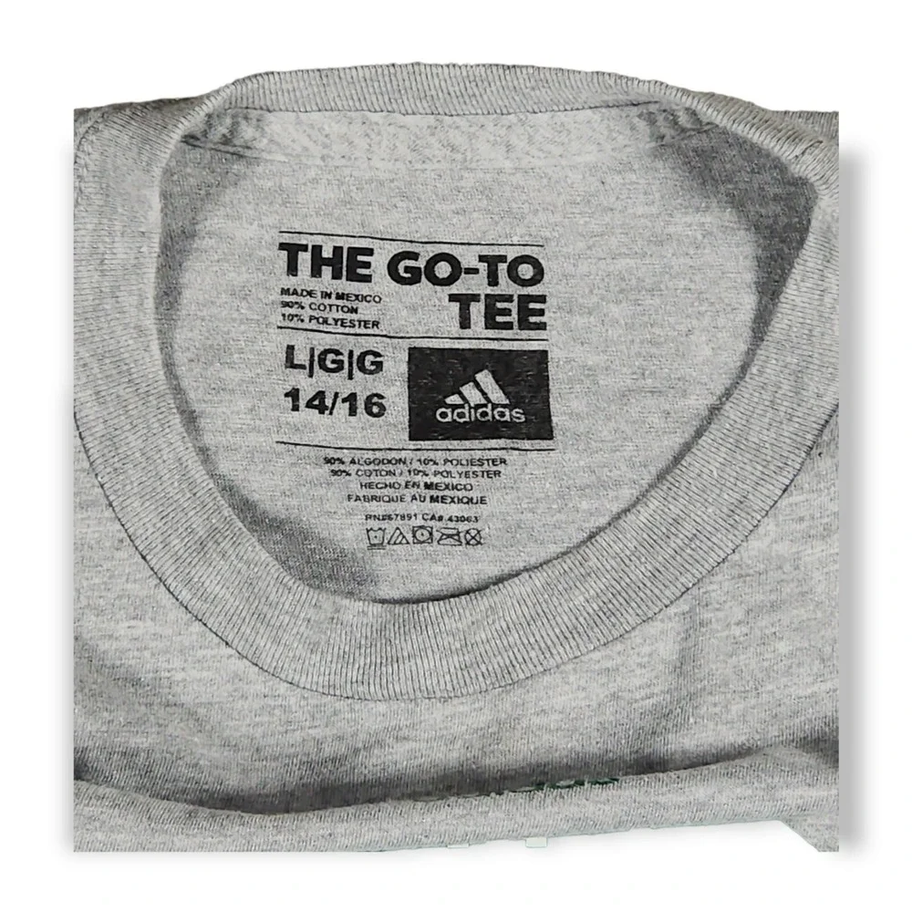 Adidas The Go‎ To Tee Boston Celtics Gray Crew Neck T Shirt Youth Size Large